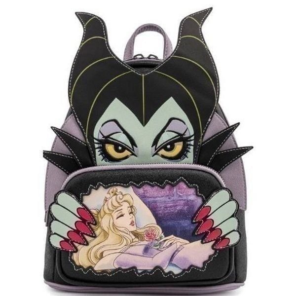 Loungefly Disney Villains Scene Sleeping Beauty Maleficent Backpack & Wallet NWT