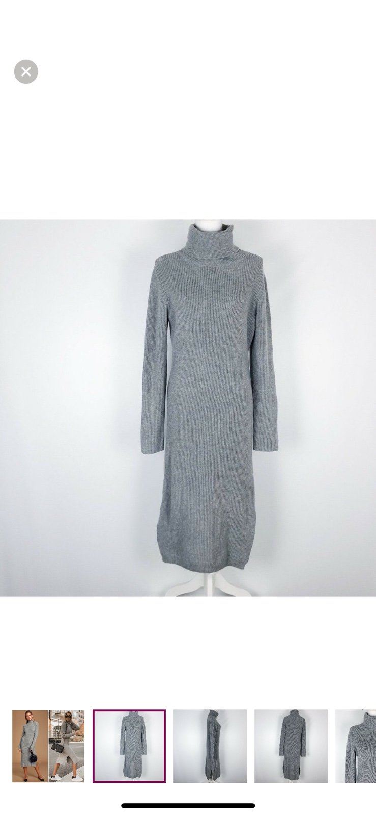 3449 NWT Lulus Grey Turtleneck maxi knitted Sweater Dress