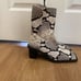 ZARA Size US 6.5 EU 37 Block Heel Ankle Leather Boots in Snake Print 2130/010