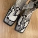 ZARA Size US 6.5 EU 37 Block Heel Ankle Leather Boots in Snake Print 2130/010