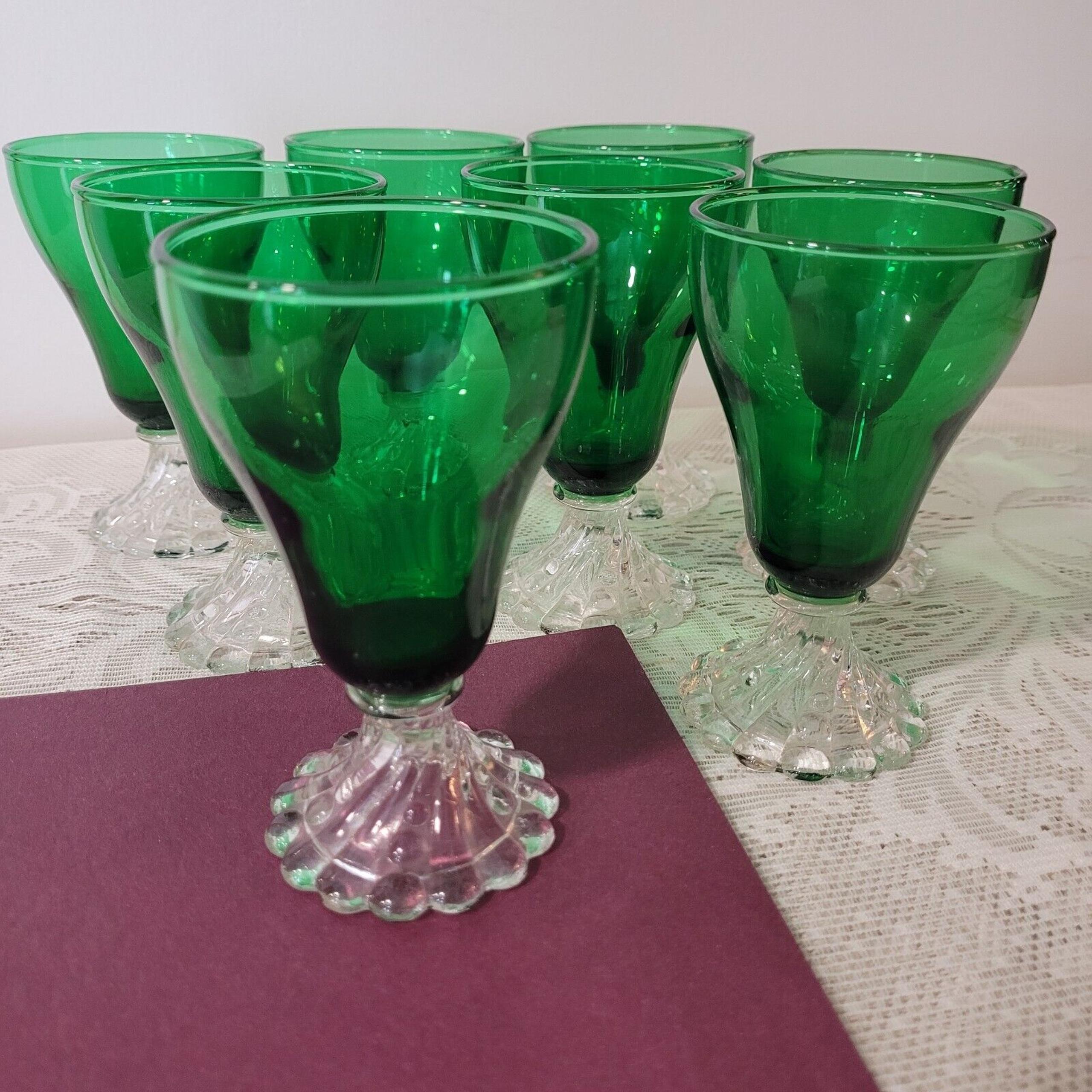 Set of 8 Anchor Hocking Forest Green Burple - Inspiration Juice Glasses Cocktail
