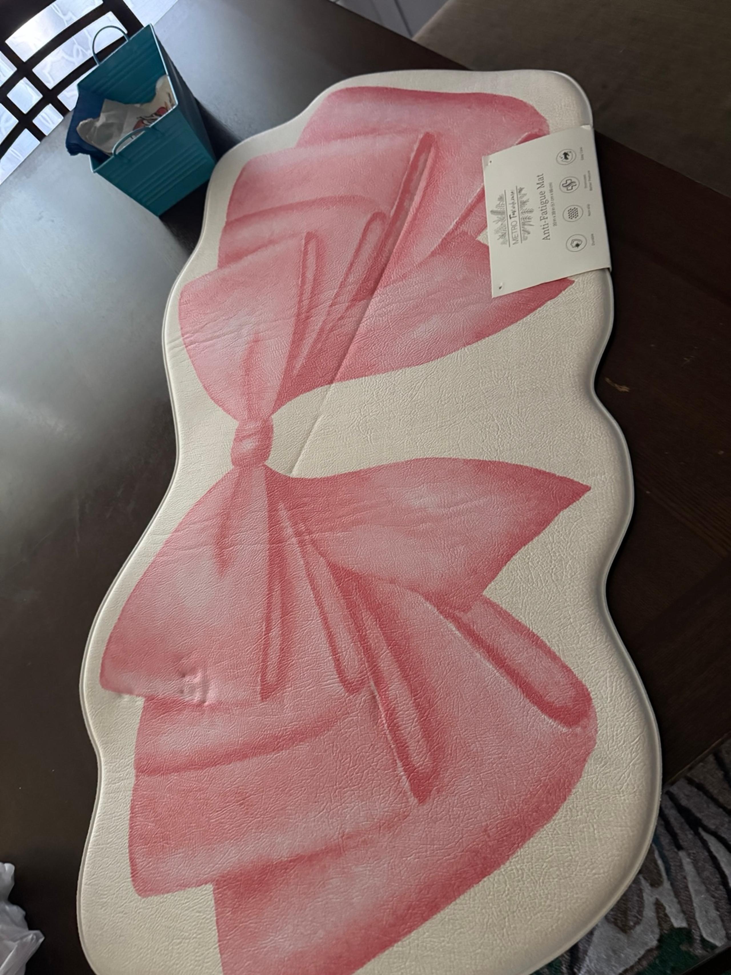 Pink bow anti fatigue mat new