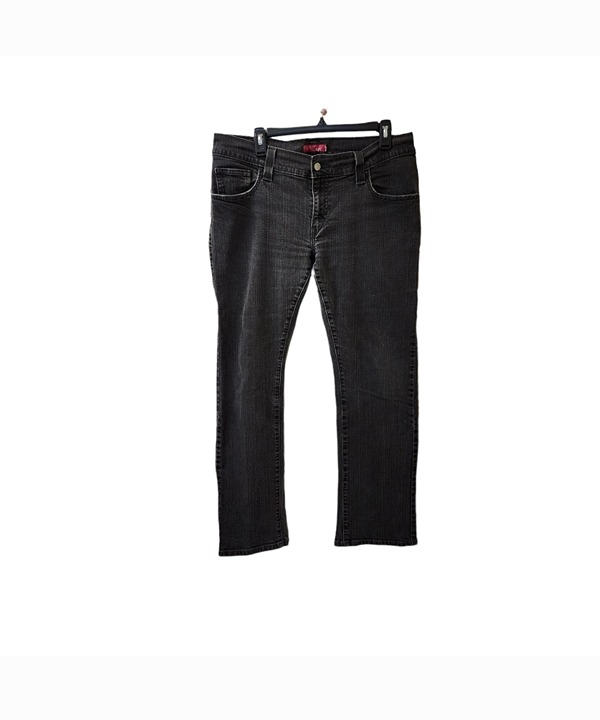 Levi's 504 Tilted Mid Rise Jeans Black Stone Wash Size 15 Medium