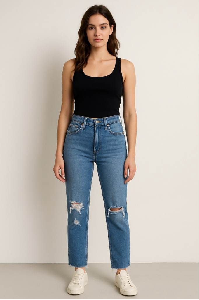 Women's Mother High Waisted Rider Ankle Fray Jeans Size 28 Denim Distressed