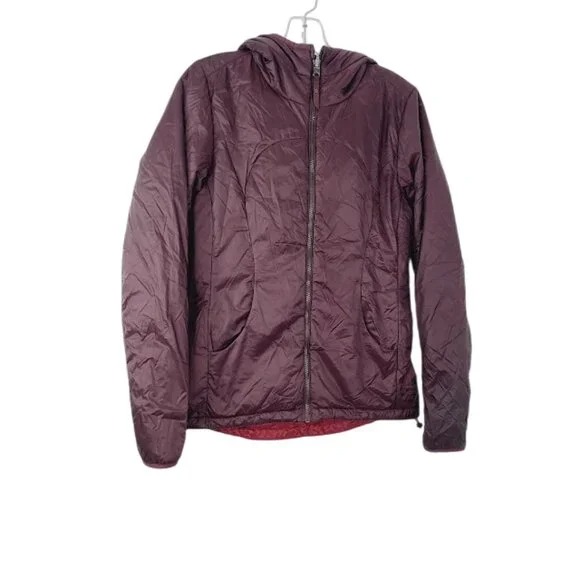Lululemon Women's Burgundy Down For It Hooded Puffer Jacket Size 4