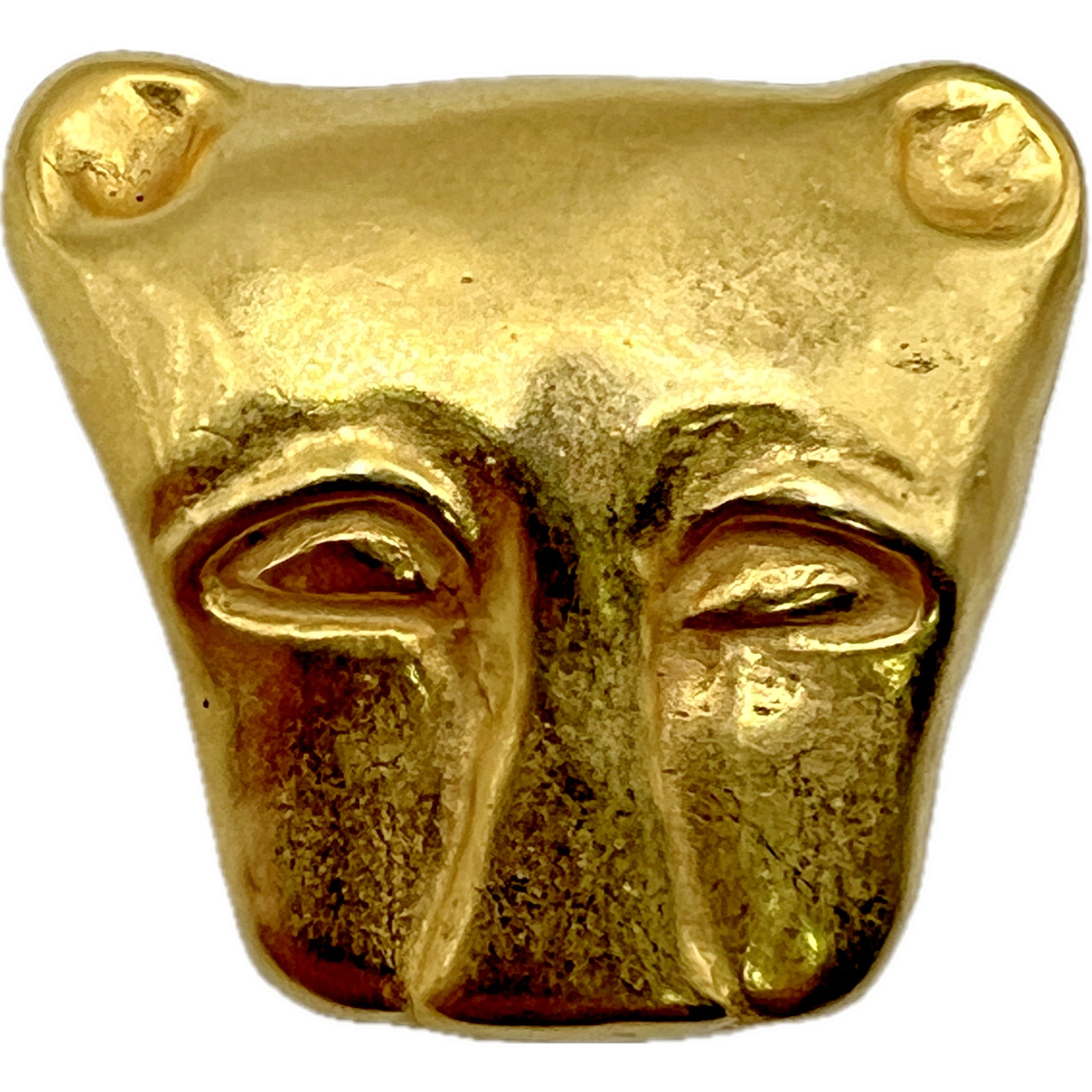 Vintage MMA 1976 Gold Plated Lion Face Brooch Pendant Wild Cat Museum Jewelry