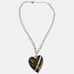 Betsey Johnson Crystal Leopard Puffy Heart Pendant Necklace 21 STATUS