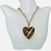 Betsey Johnson Crystal Leopard Puffy Heart Pendant Necklace 21 STATUS