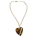 Betsey Johnson Crystal Leopard Puffy Heart Pendant Necklace 21 STATUS