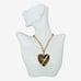 Betsey Johnson Crystal Leopard Puffy Heart Pendant Necklace 21 STATUS