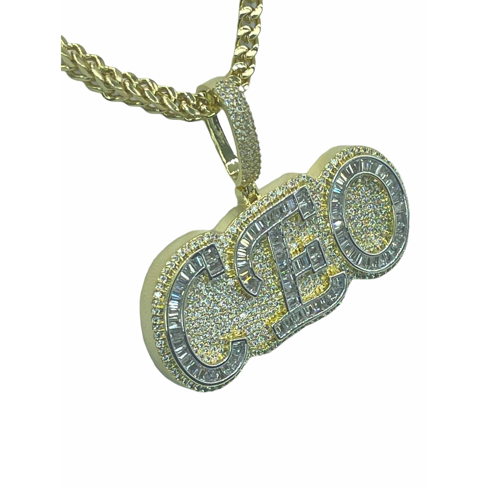 CEO Pendant Necklace 14K Gold Finish