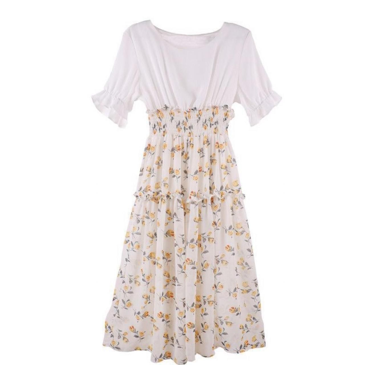 Faux Two Piece Floral Dress