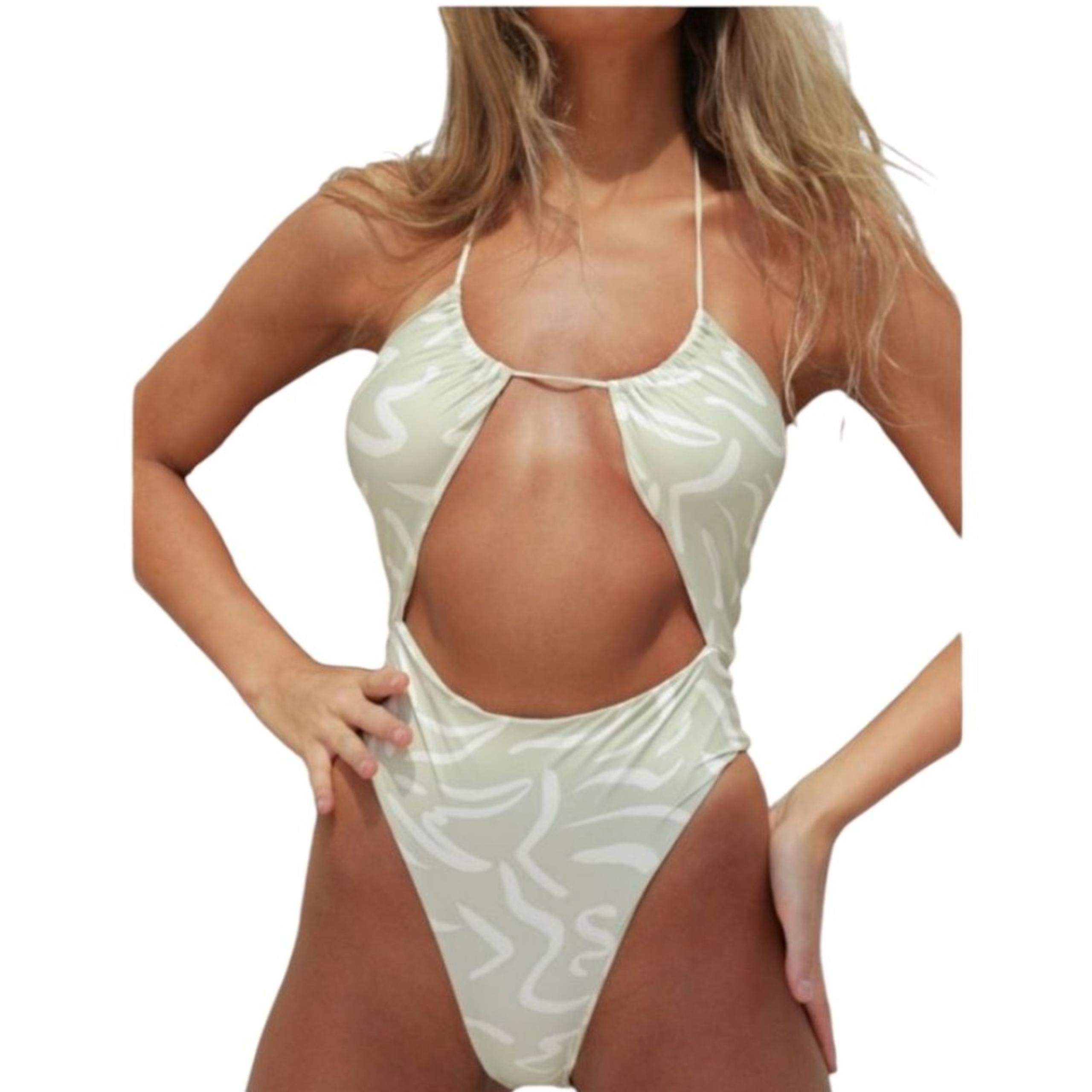 NWT Stone Fox Swim Riva One-piece Swimsuit Aloe Lines Revolve size XS