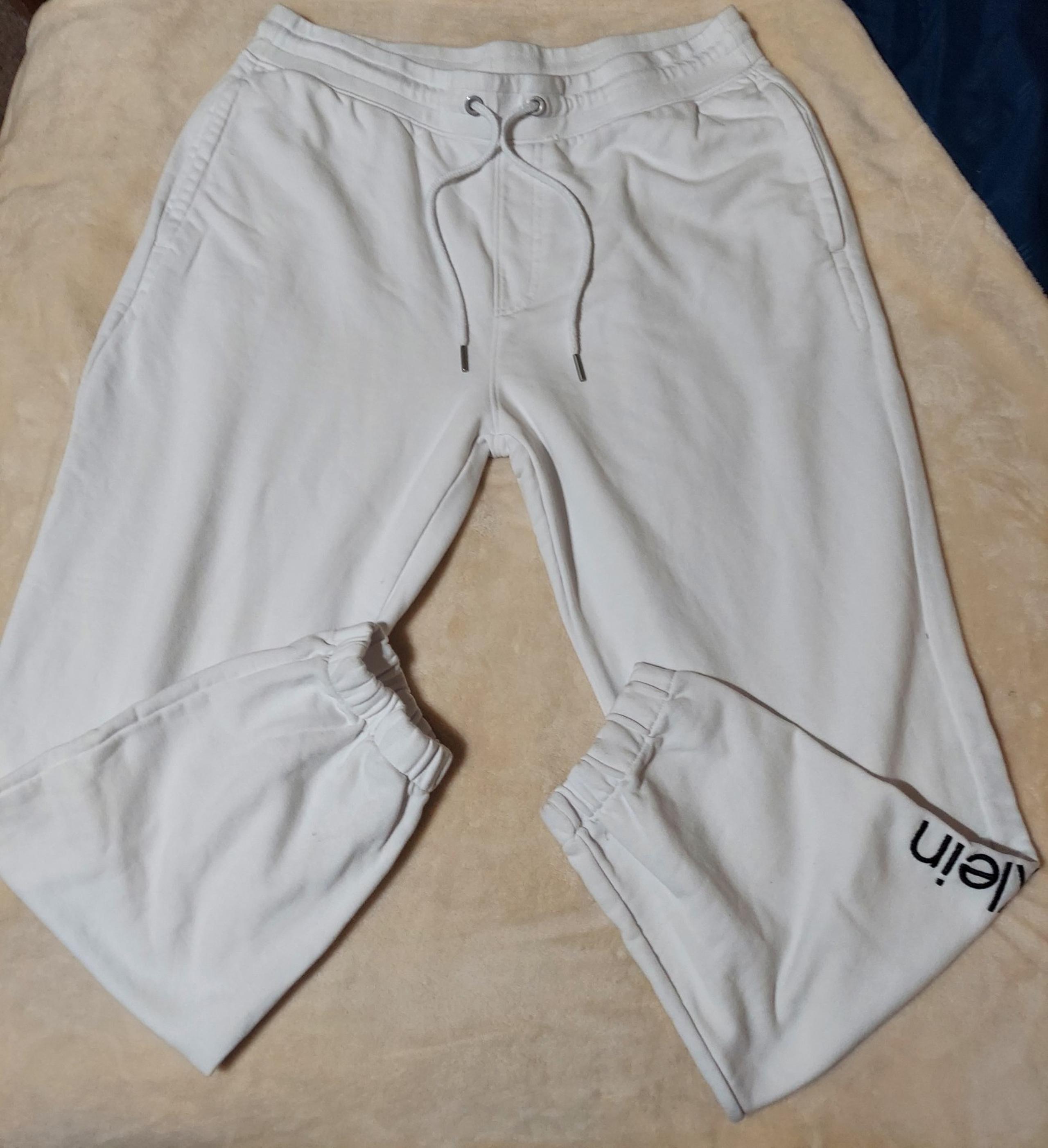 Calvin Klein Men's Terry White Joggers Size Large w/Logo