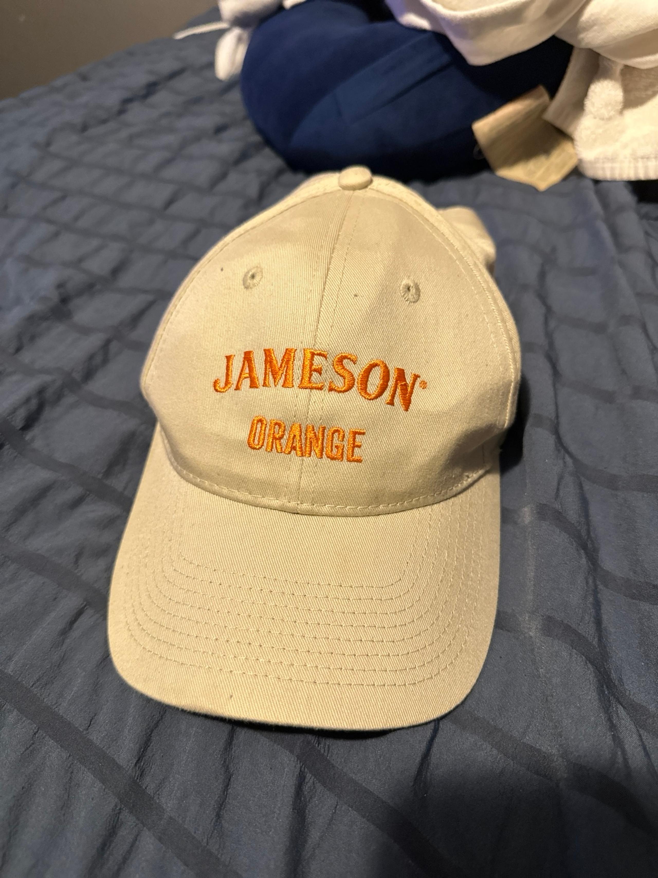 Jameson Orange Irish Whiskey Tan Mens Adjustable Baseball Cap Strap
