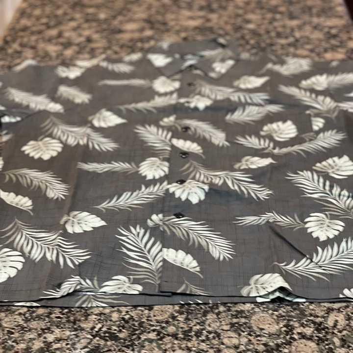 Gray leaf light flowers plants dress shirt styling and comfy