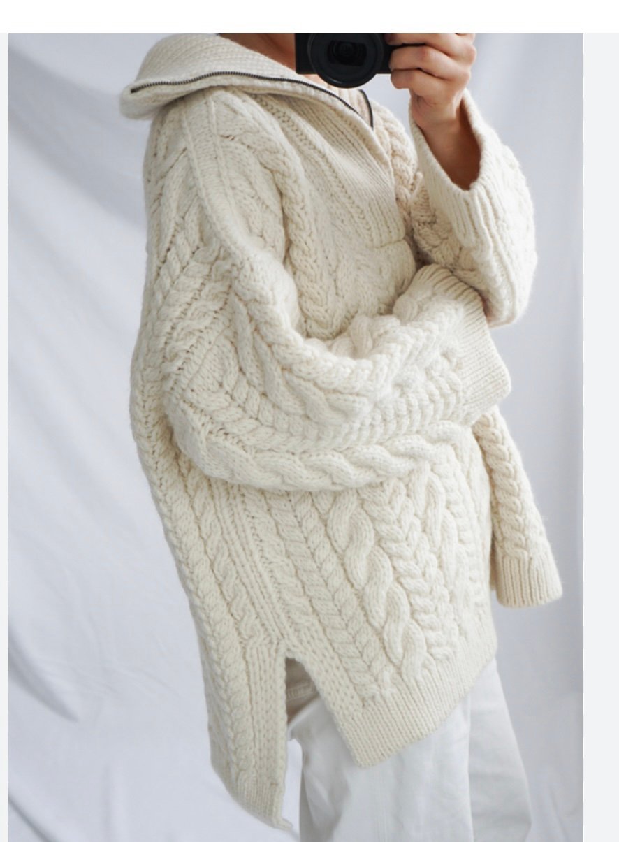 I love Mr Mittens cable knit zip up jumper