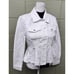 Blank NYC White Distressed Fringe Women's Denim Jacket Size L