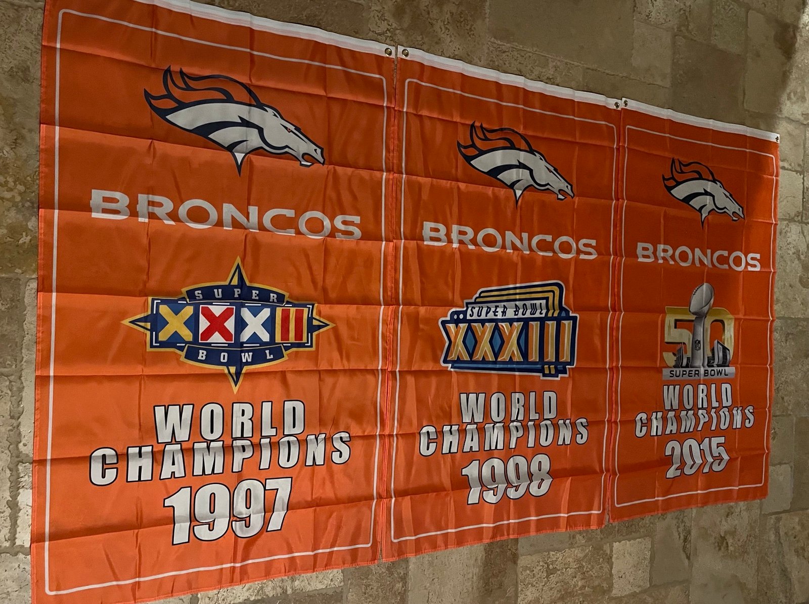 Denver Broncos superbowl championship banner 3x5 ft flag - set of 3