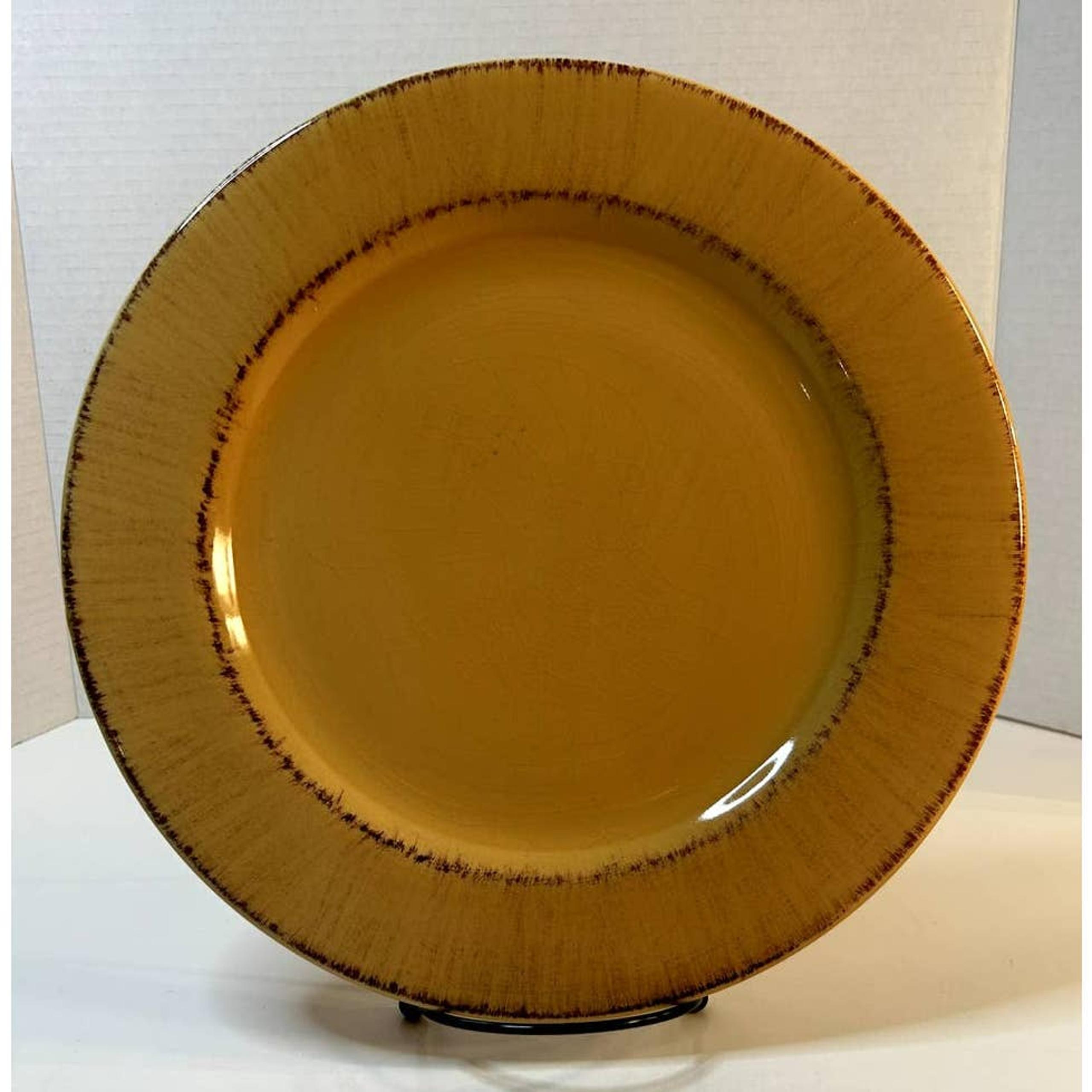 Pier 1 Imports Toscana Gold Individual Soup Bowl 9.5" Hand Painted Made In Italy