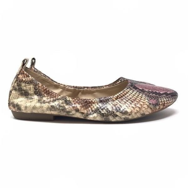 Vince Camuto Etheda Snake Print Colorful Leather Flats Size 9.5 Slip On Shoes