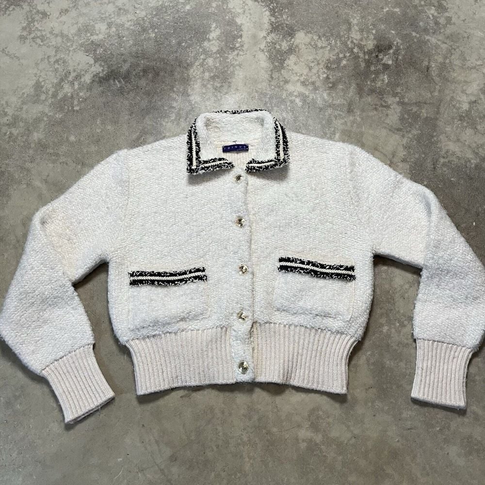 Join Us Sweater Womens Medium Ivory Blanche Mohair Blend Cardigan Regal