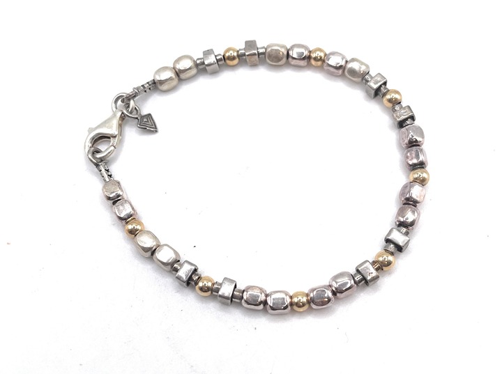 B1213 Retired Silpada Silver/Gold bead Bracelet
