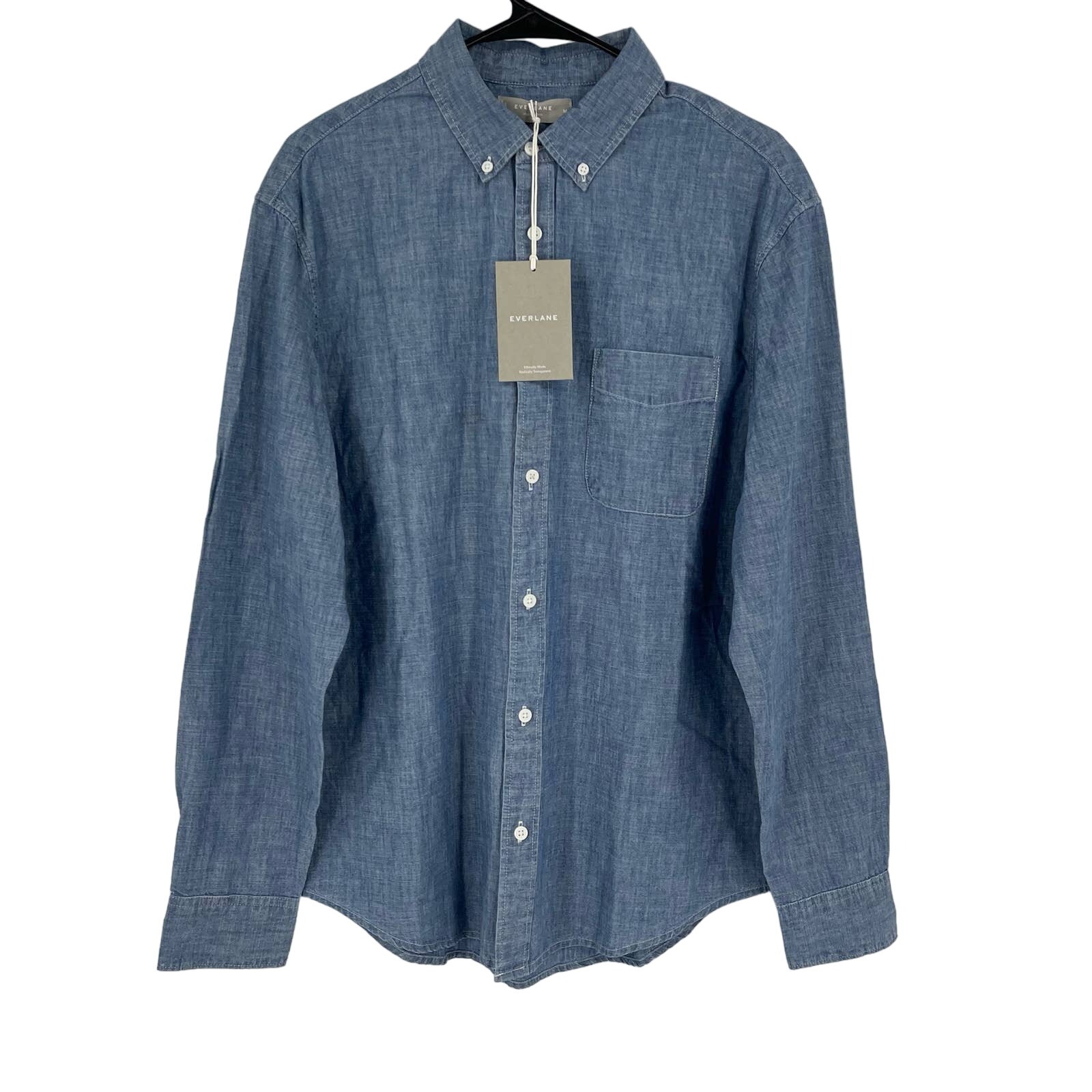 Everlane The Relaxed Organic Chambray Shirt Blue Size Medium NWT