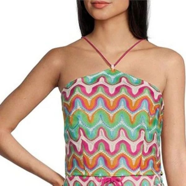 Gianni Bini Junior's Coordinating Crochet Halter Tank Top SMALL NEW