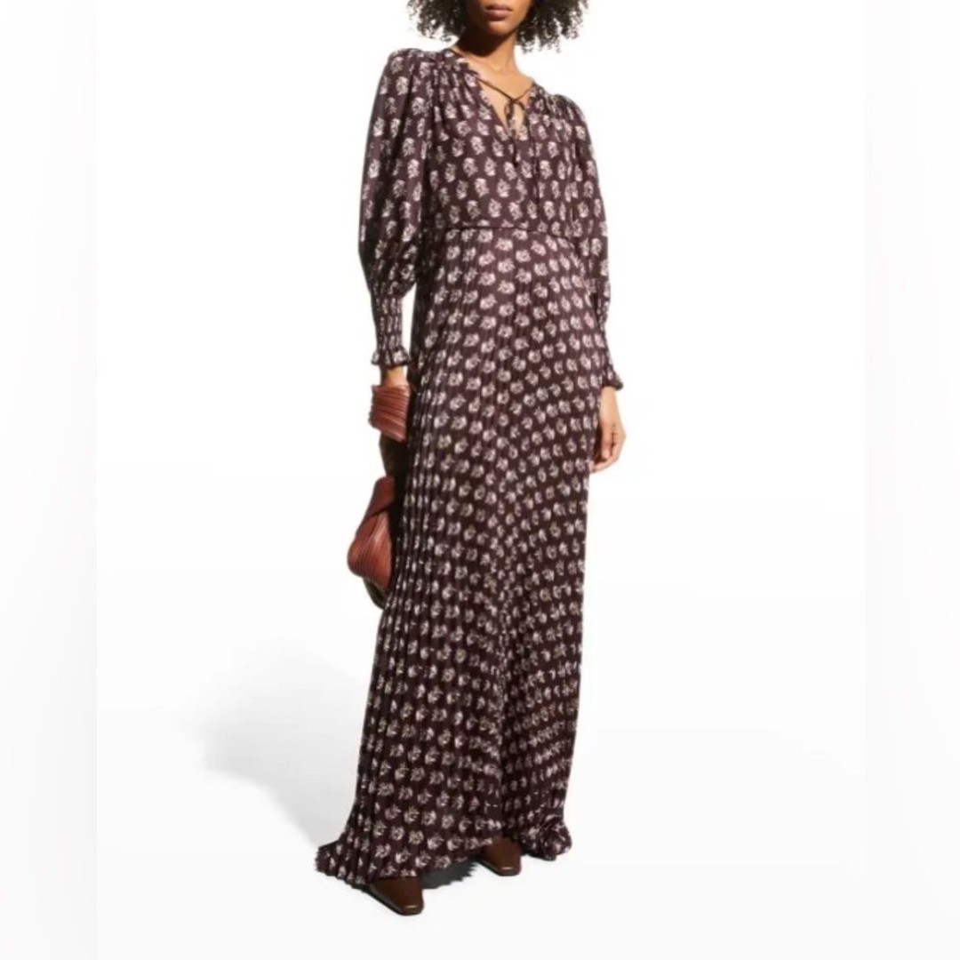 Rebecca Taylor Zia Fleur Pleated Dress Size Large