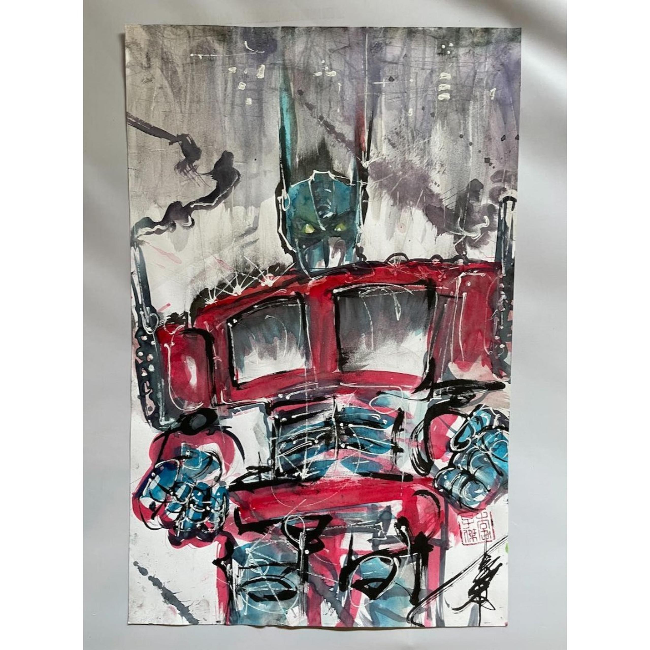 Optimus Prime by David Mack - Original Art, Transformers, Autobots, 11x17, 2000