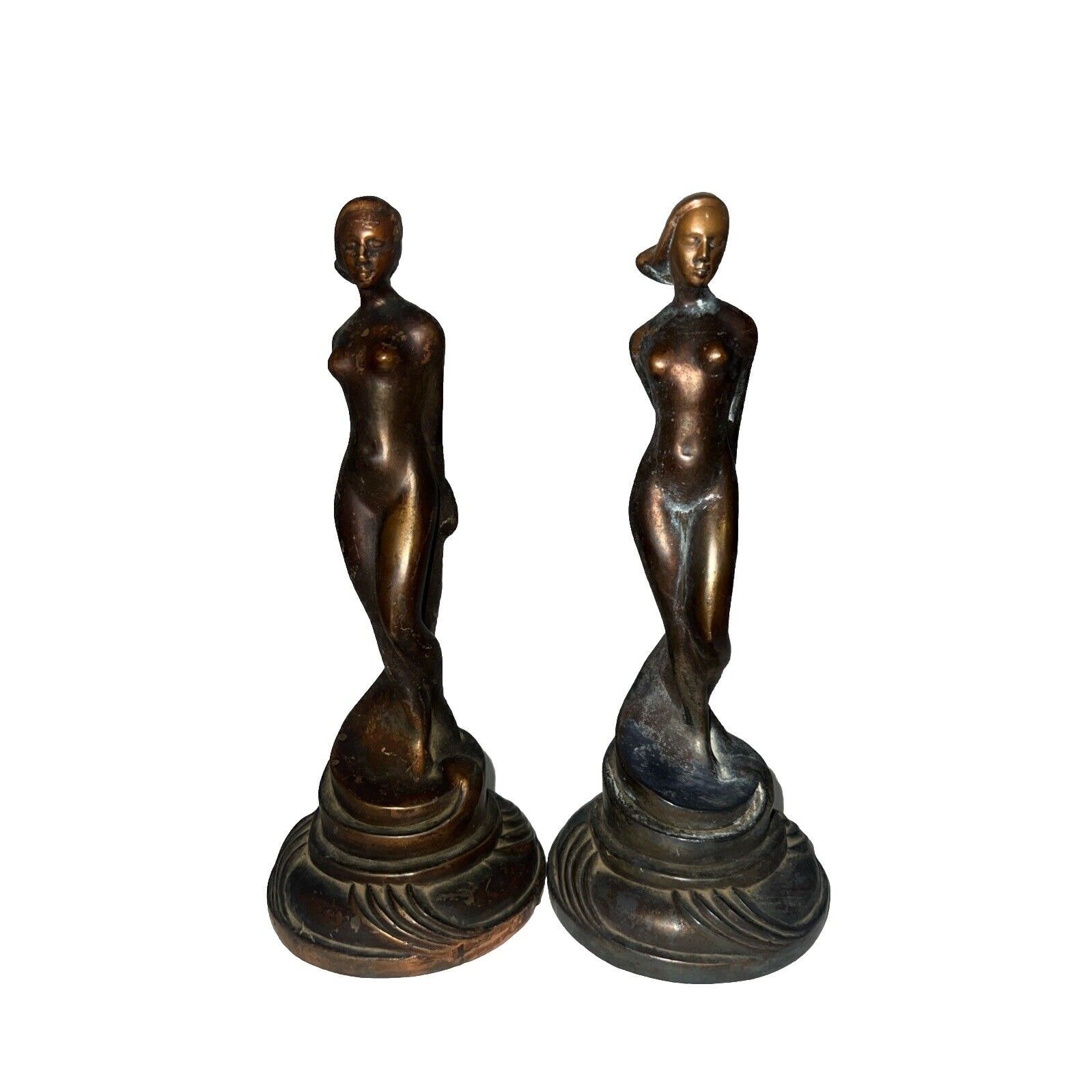 Pair Art Deco Nude Statue Saxton Co. Chavalas Calif 47