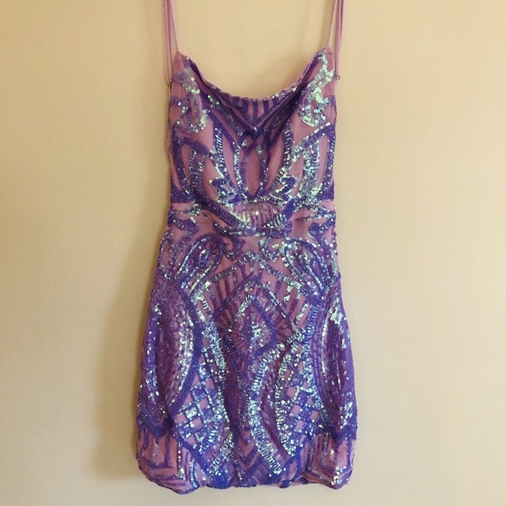 online shopping The In Lucy Sky Prom Sequins Iridescent Strappy Starstruck Small Purple Dress Women online shopping The In Lucy Sky Prom Sequins Iridescent Strappy Starstruck Small Purple Dress Women