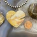 Heart Shape Crazy Lace Agate Pendant For Women Set in Stainless Steel #111