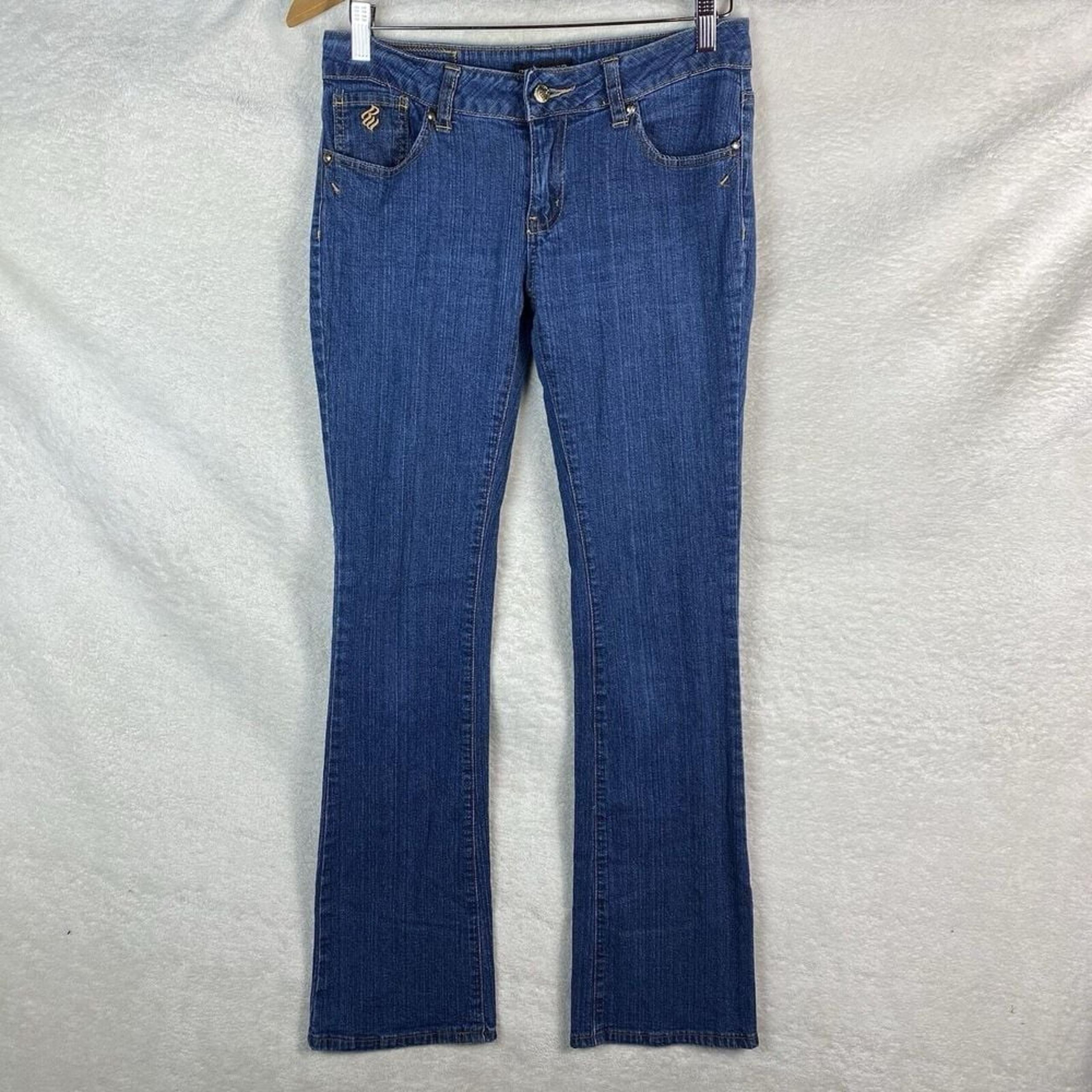 Vtg Y2K Rocawear Dragon Embroidered Jeans Womens Size 7 Boot Cut 2000s