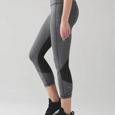 Lululemon Pace Rival Crop Heathered Black / Black | size 4