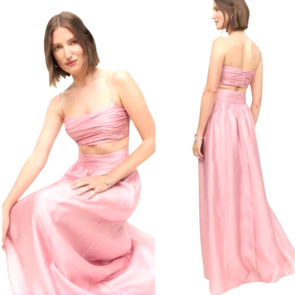 Reformation Carlow Skirt in Soft Pink, size 8