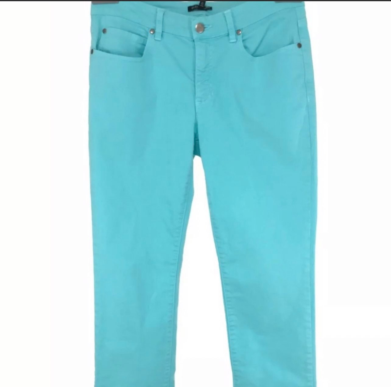 Eileen Fisher Womens Jeans Slim Straight Light Blue Cotton size 6