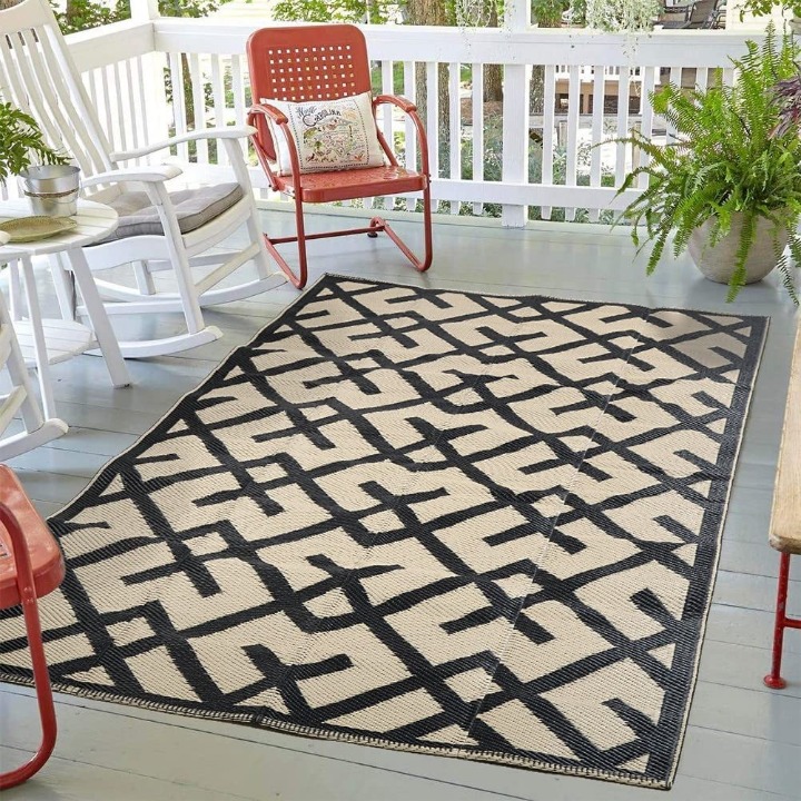 Reversible Mats - Plastic Straw Rug, Outdoor Rug, 5' x 8'