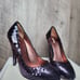 Miu Miu Purple Sequin Rounded Toe High Heels Paillettes Pump Size 9.5 Women’s