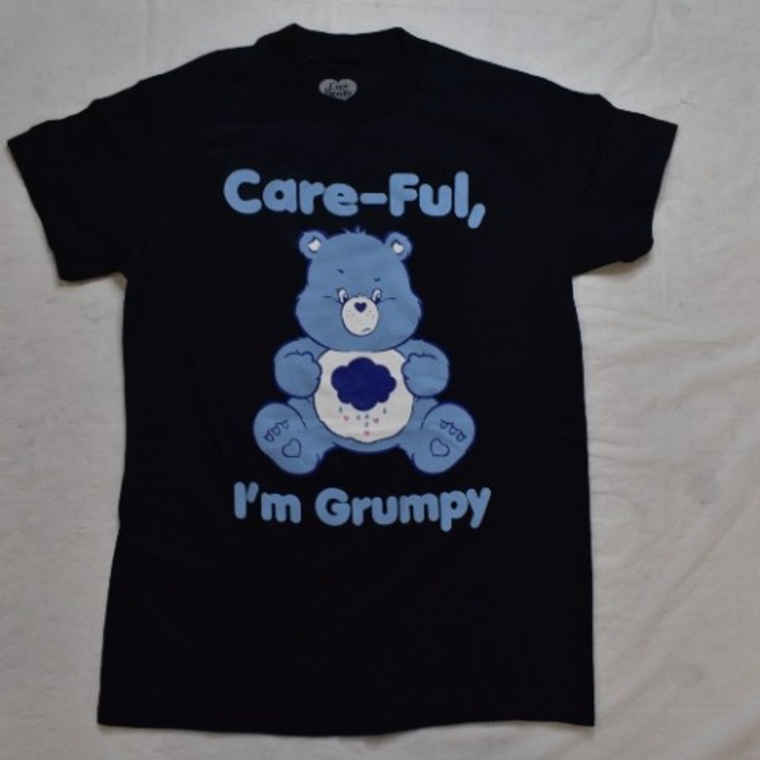 Care Bears Womens Care-Ful I'm Grumpy Funny Black Shirt Medium