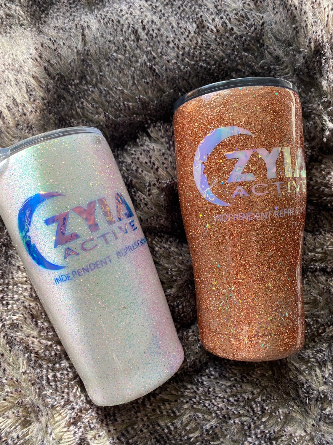 custom zyia glitter tumbler