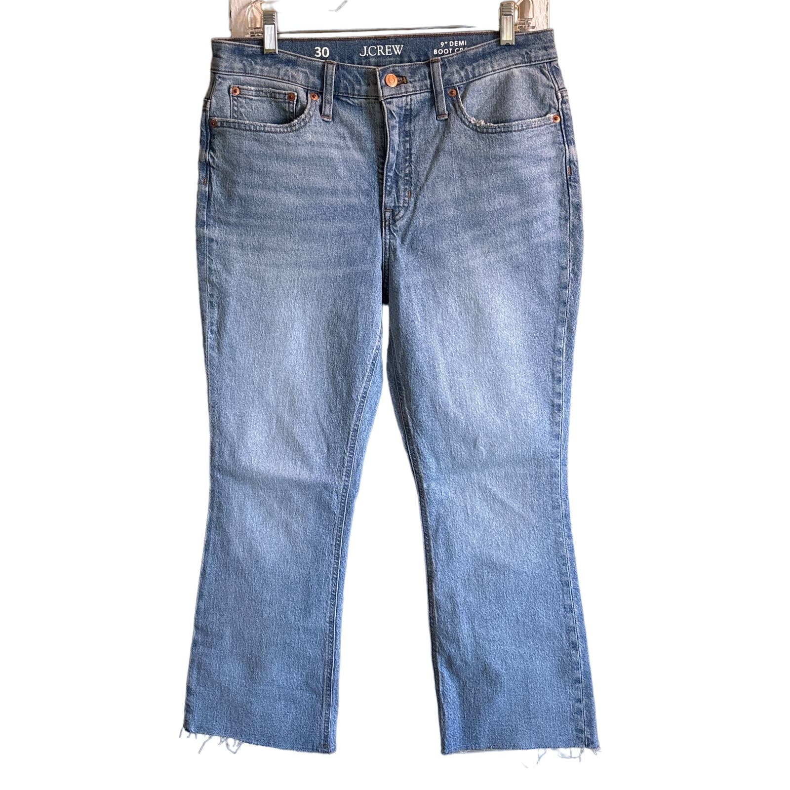 J.crew Women 9 Demi Boot Crop Jeans 30 Blue