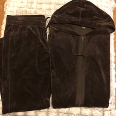 Eddie Bauer Vintage Brown Velour Classic Track Set - Size L & XL
