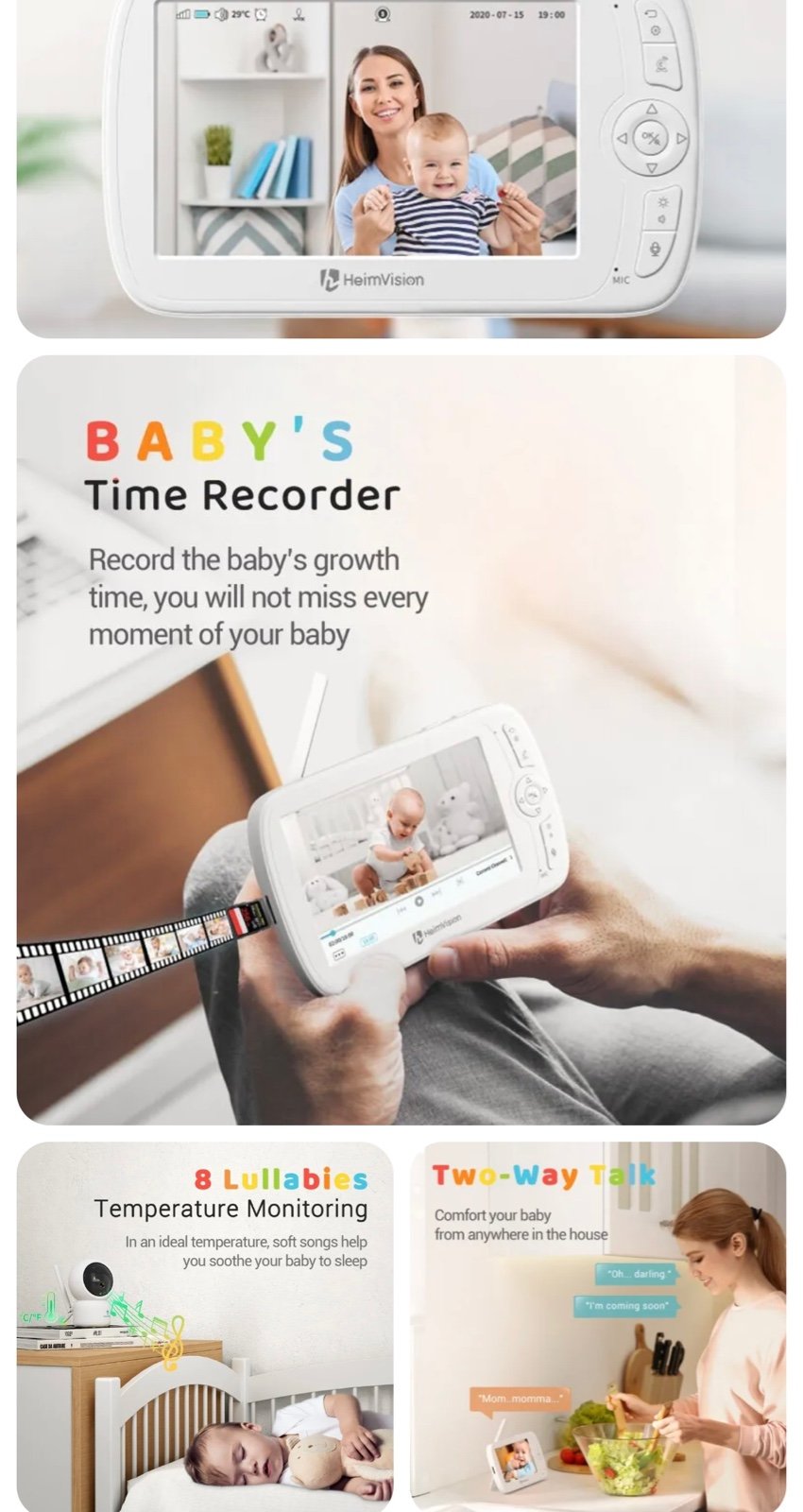 HeimVision Soothe 3 1080P 5.0 in Baby Monitor With Camera Night high quality Vision PTZ Zoom