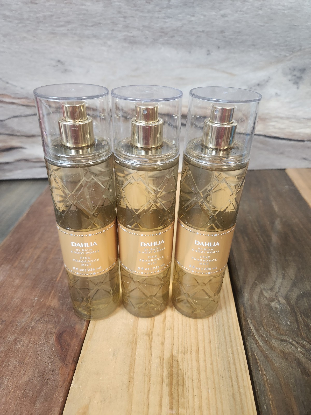 3PK Bath & Body Works Dahlia Fragrance Body Mist Spray 8oz NEW