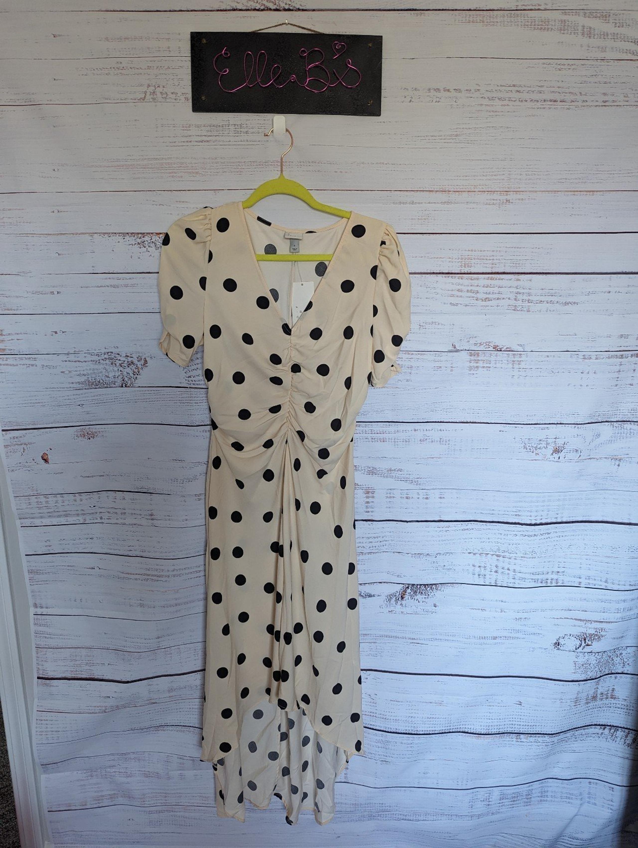 NWT A New Day Beige Dot High Low Dress S, L