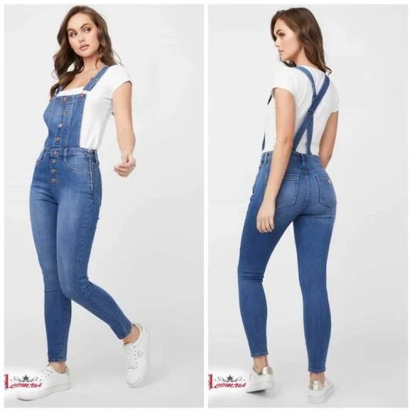 GUESS Women's Audrey Denim Overalls sz S