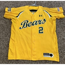 Baylor University Bears Team Issued Baseball Jersey Yellow Green Size 46
