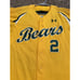 Baylor University Bears Team Issued Baseball Jersey Yellow Green Size 46